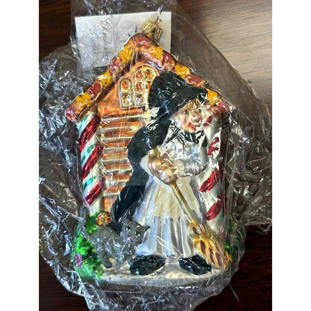 Vintage 1999 Christopher Radko Hansel & Gretel Double Sided Glass Ornament NIB